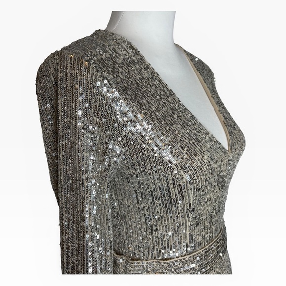 Dress the Population Metallic Long Sleeve Dress Size S - Picture 4 of 15